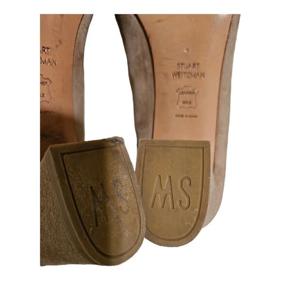 STUART WEITZMAN Mary Mid Beige Tan Suede Pump - Size 9 - Picture 8 of 9